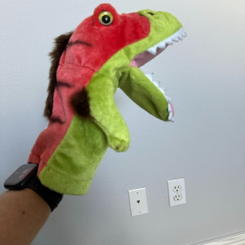 Aurora World Velociraptor Plush Dinosaur Hand Puppet Stuffed Animal Toy